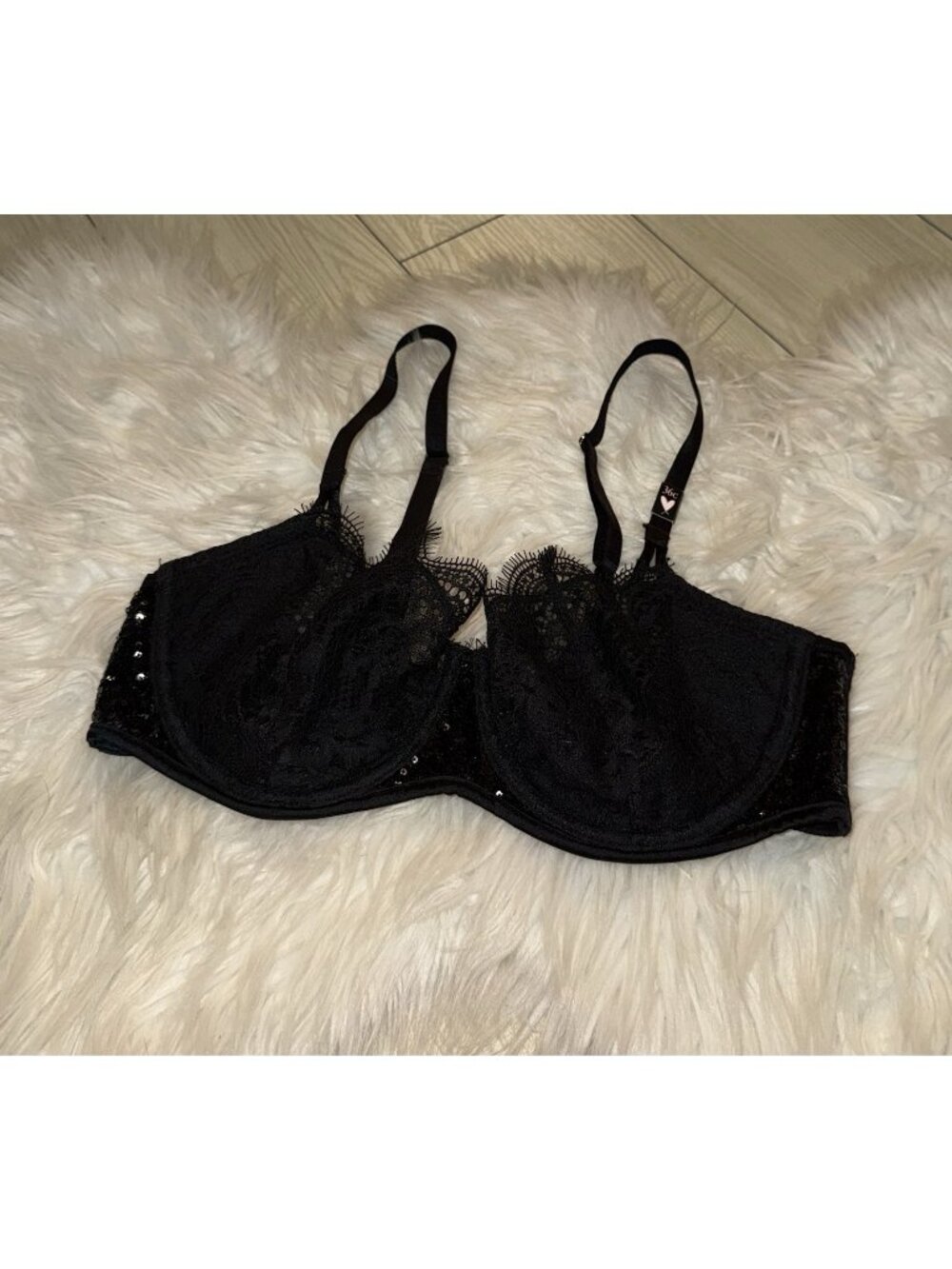 Victorias Secret Dream Angels Push Up Without Padding Bra Lace UW 36C Black New